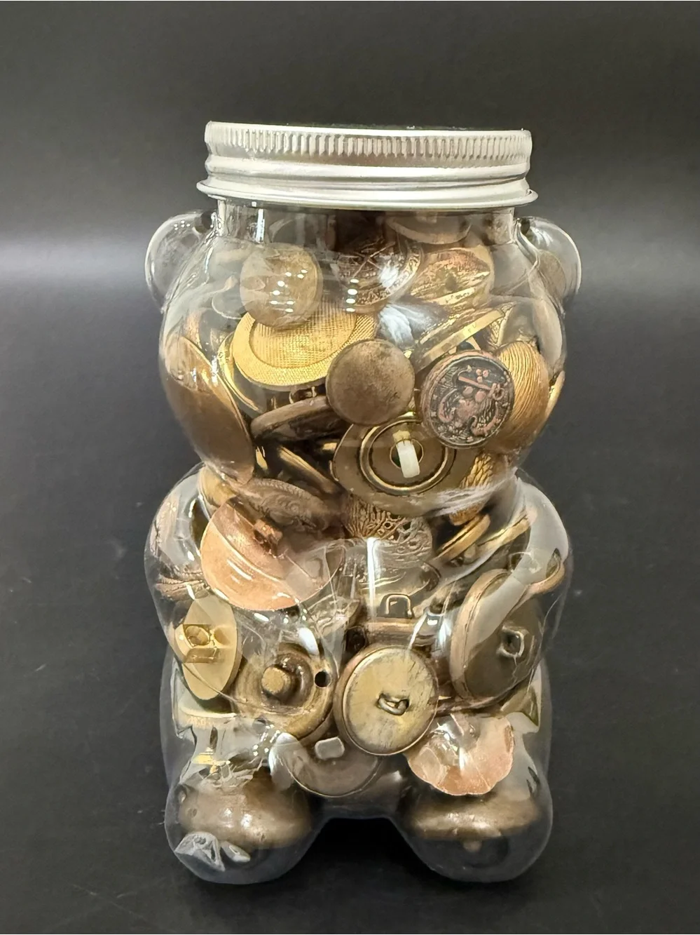 Vintage Mixed Assortment of Sewing Buttons Antique Gold-tone Metal Military